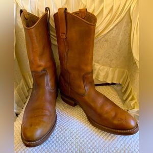 Men's Brown Leather Pull-On Boots